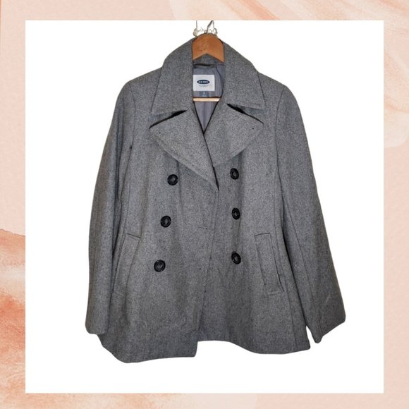 Old Navy Jackets & Blazers - Old Navy Gray Wool Blend Pea Coat